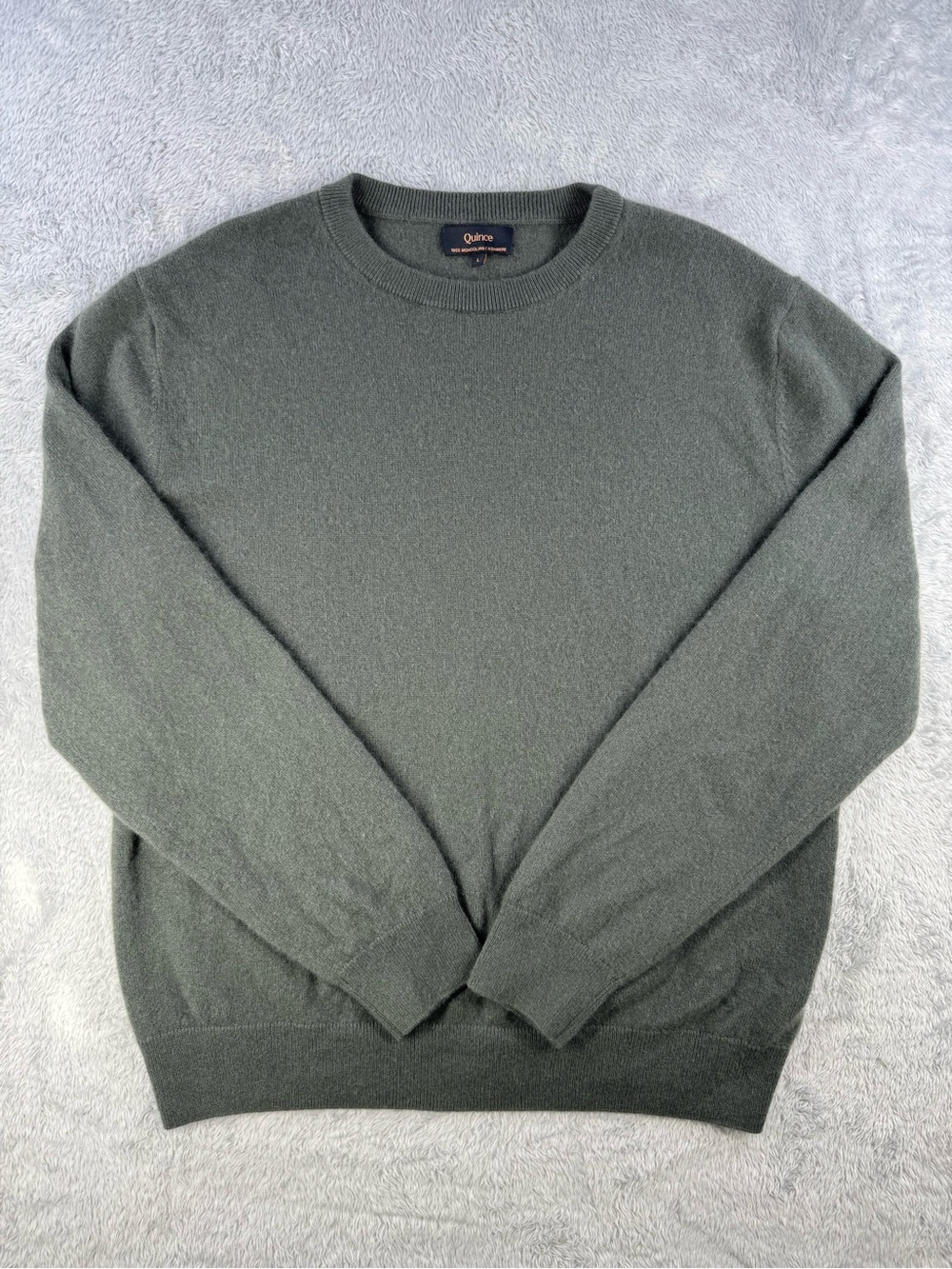 Quince Men’s L Mongolian Cashmere Crewneck Sweater Moss Green